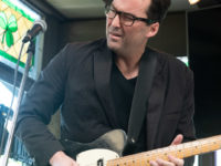 Drew Todd playing a guitar solo at Durty Nellie's pub